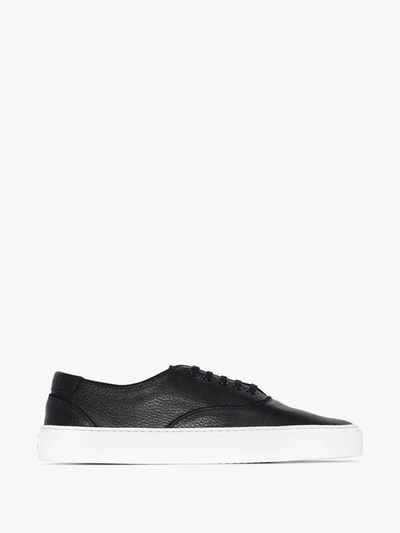 Shop Saint Laurent Black Venice Low Top Leather Sneakers