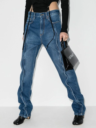 Shop Y/project Blue Twist Front Seam Jeans