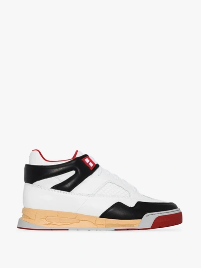 Shop Maison Margiela Basketball High Top Leather Sneakers In White