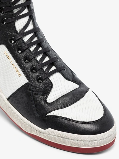 Shop Saint Laurent High-top-sneakers Mit Einsätzen In Weiss