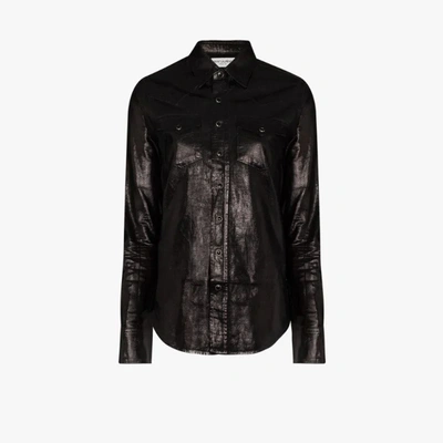 Shop Saint Laurent Button-down Western Shirt In Black