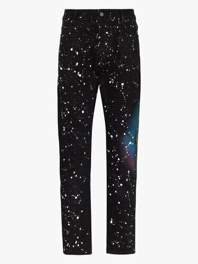 Shop Palm Angels Jeans Mit Kaktus-print In Schwarz