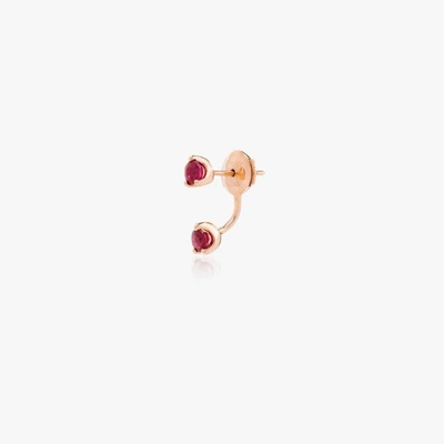 Anita Ko Orbit 18kt Rose Gold Ruby Earring In Gold