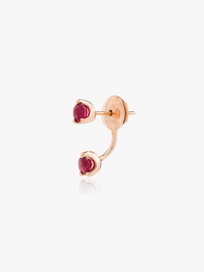 Anita Ko Orbit 18kt Rose Gold Ruby Earring In Gold