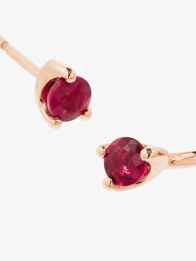Anita Ko Orbit 18kt Rose Gold Ruby Earring In Gold