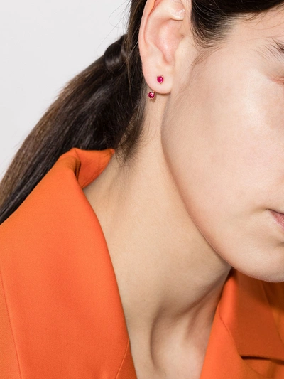 Anita Ko Orbit 18kt Rose Gold Ruby Earring In Gold