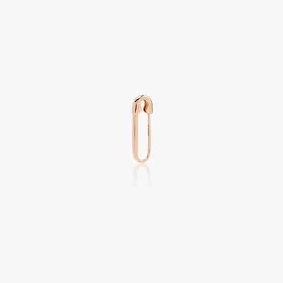 Shop Anita Ko 18k Rose Gold Safety Pin Earring In Pink