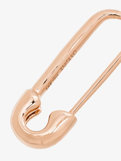 Shop Anita Ko 18k Rose Gold Safety Pin Earring In Pink