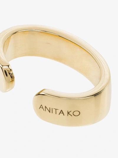 Shop Anita Ko 18k Yellow Gold Double Row Ear Cuff In Metallic
