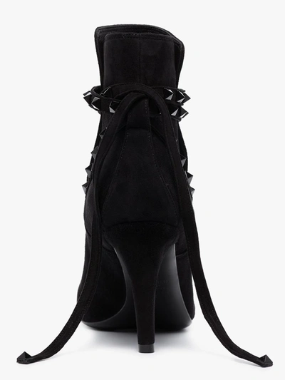 Shop Valentino Black Rockstud Flair 85 Ankle Boots