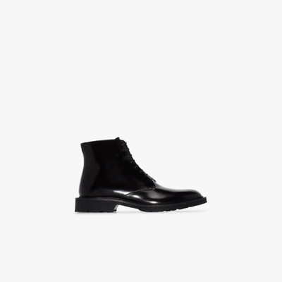 Shop Saint Laurent Black Cesna 20 Leather Ankle Boots