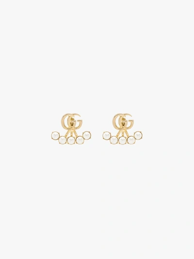 GUCCI GOLD TONE GG PEARL EARRINGS 629565I462015595831