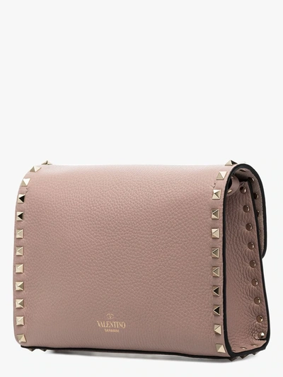 Shop Valentino Pink Rockstud Leather Cross Body Bag