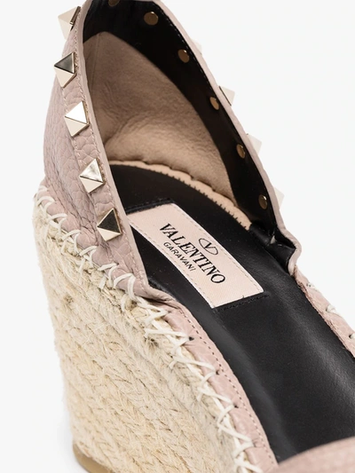 Valentino Garavani Garavani 85 Blush Leather Wedge Espadrilles In Pink |  ModeSens