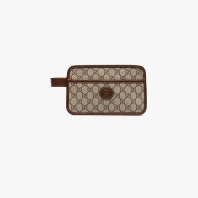 NEW! Gucci GG Supreme Interlocking G Travel Cosmetic Pouch Bag Toiletry  Pouch