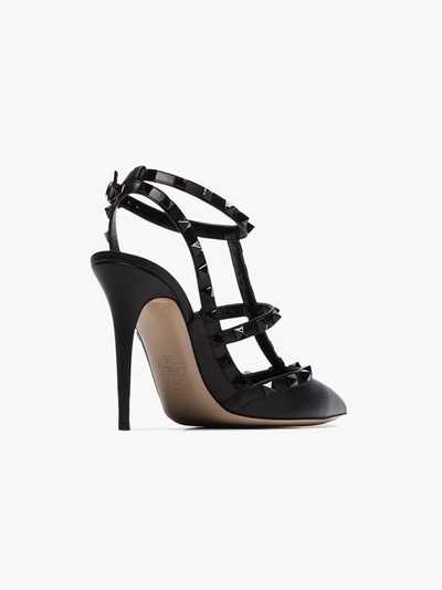 Shop Valentino Black Rockstud 100 Leather Pumps