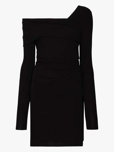 Shop Emilio Pucci Black X Koché Off-the-shoulder Mini Dress
