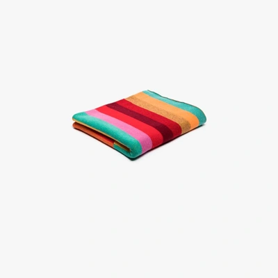 Shop The Elder Statesman Multicoloured Rainbow Cashmere Blanket In Pink