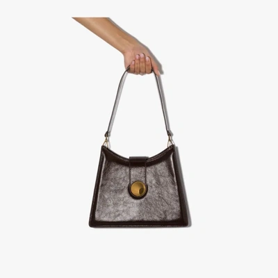 Shop Elleme Brown Cat Leather Shoulder Bag