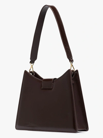 Shop Elleme Brown Cat Leather Shoulder Bag