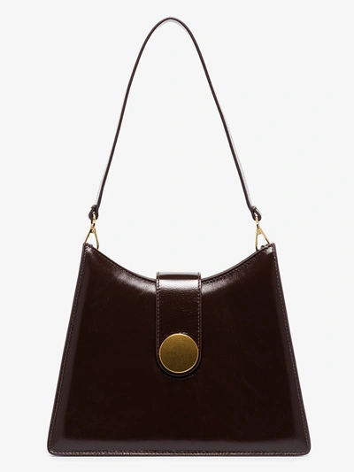 Shop Elleme Brown Cat Leather Shoulder Bag