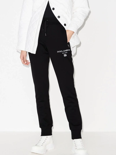 Shop Dolce & Gabbana Black Logo Track Pants