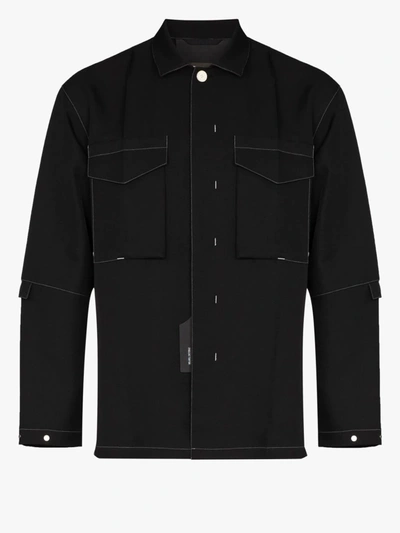 Shop Nulabel Toptstitched Shirt Jacket In Black
