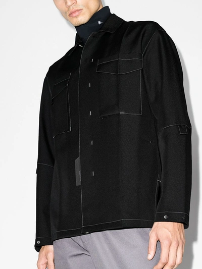 Shop Nulabel Toptstitched Shirt Jacket In Black