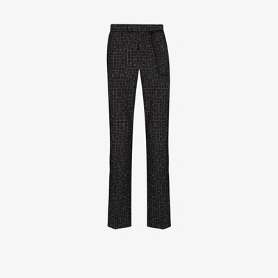 Shop Nulabel Reflector Checked Tweed Trousers In Black