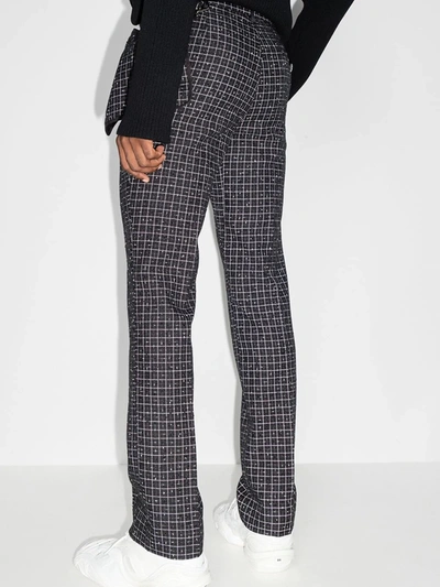 Shop Nulabel Reflector Checked Tweed Trousers In Black