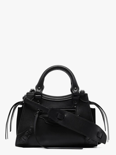 Shop Balenciaga Black Neo Classic Mini Leather Top Handle Bag