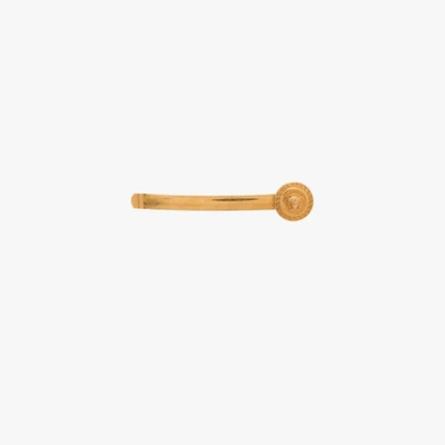 Shop Versace Gold Tone Medusa Coin Hair Clip In Metallic