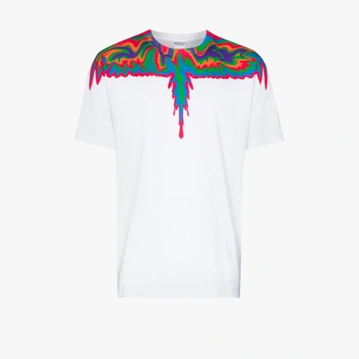 Shop Marcelo Burlon County Of Milan Psychedelic Wings Cotton T-shirt In Multicolour