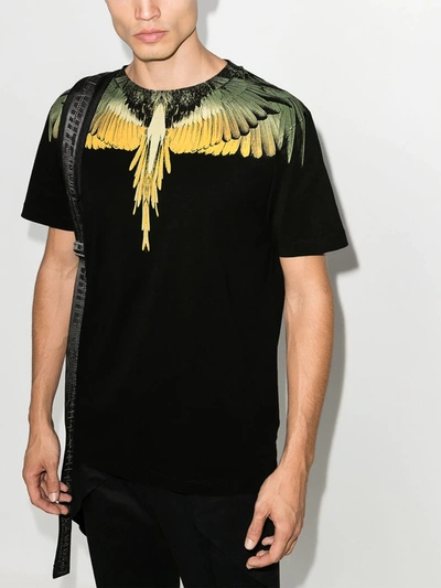 Shop Marcelo Burlon County Of Milan Wings Cotton T-shirt In Black