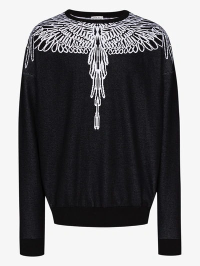 Shop Marcelo Burlon County Of Milan Pictorial Wings Sweater In Black