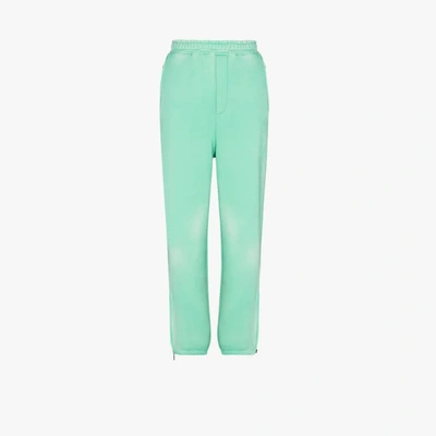 Shop We11 Done Bleached Logo Track Pants In Green