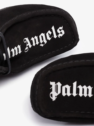 Shop Palm Angels X Clarks Originals Black Suede Wallabee Shoes