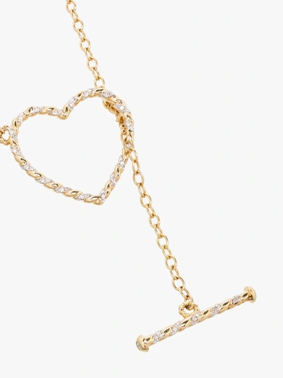 Shop Yvonne Léon 18k Yellow Gold Heart Diamond Necklace