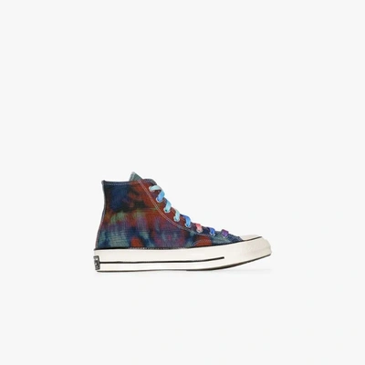 Shop Converse Purple Multicoloured Chuck 70 Tie-dye Check High Top Sneakers