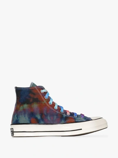 Shop Converse Purple Multicoloured Chuck 70 Tie-dye Check High Top Sneakers