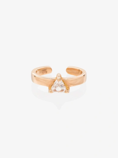 Anita Ko 18kt Rose Gold Trillion Diamond Ear Cuff In Yellow