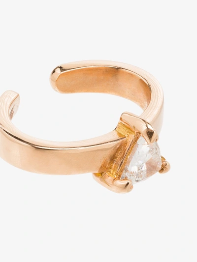 Anita Ko 18kt Rose Gold Trillion Diamond Ear Cuff In Yellow