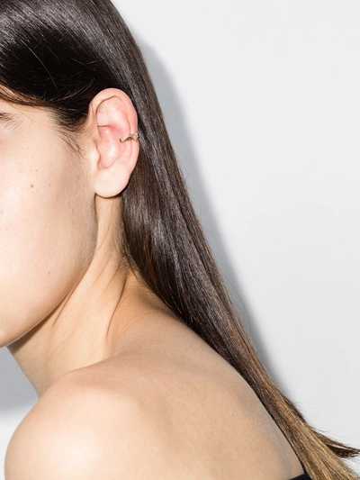 Anita Ko 18kt Rose Gold Trillion Diamond Ear Cuff In Yellow