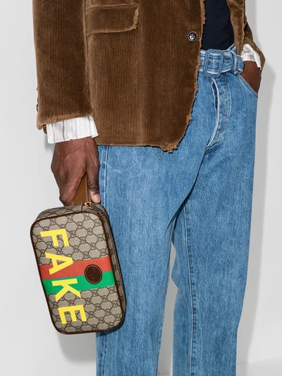 Shop Gucci Multicoloured Fake/not Gg Supreme Cross Body Bag In Neutrals