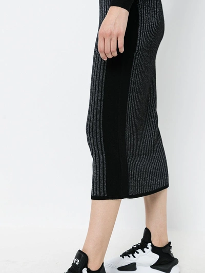 Shop Y-3 Reflective Knitted Dress In Black