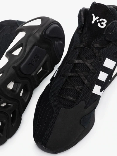 Shop Y-3 Black Fyw S-97 Ii Mid Top Leather Sneakers