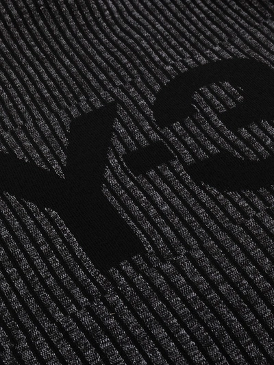 Shop Y-3 Black Ch1 Logo Print Scarf