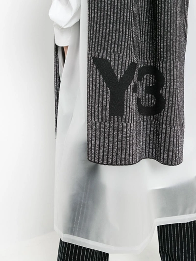 Shop Y-3 Black Ch1 Logo Print Scarf