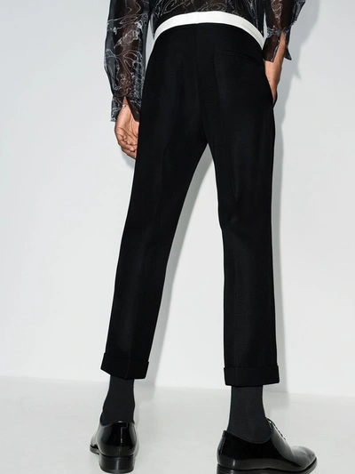 Shop Haider Ackermann Black Cropped Tailored Trousers