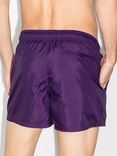 Shop Givenchy Logo Swim Shorts In Purple